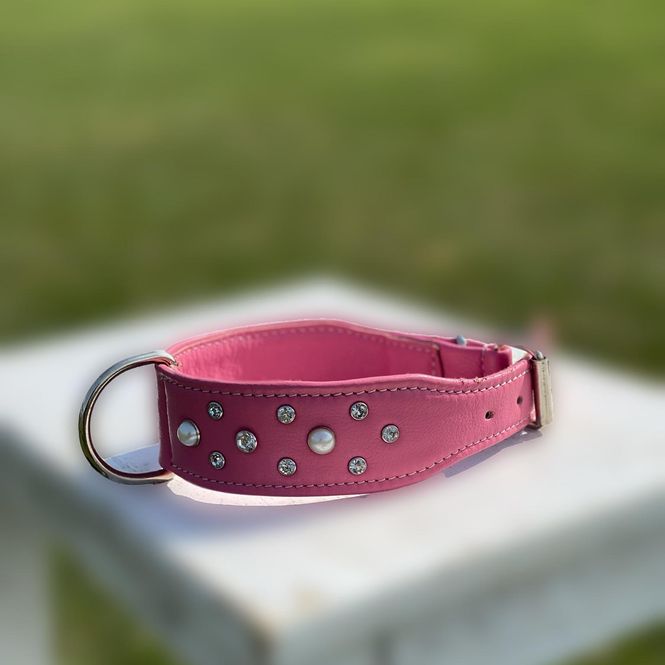 Hovedbilde Yukon Lærhalsbånd «Glamour»  Pink 45cm
