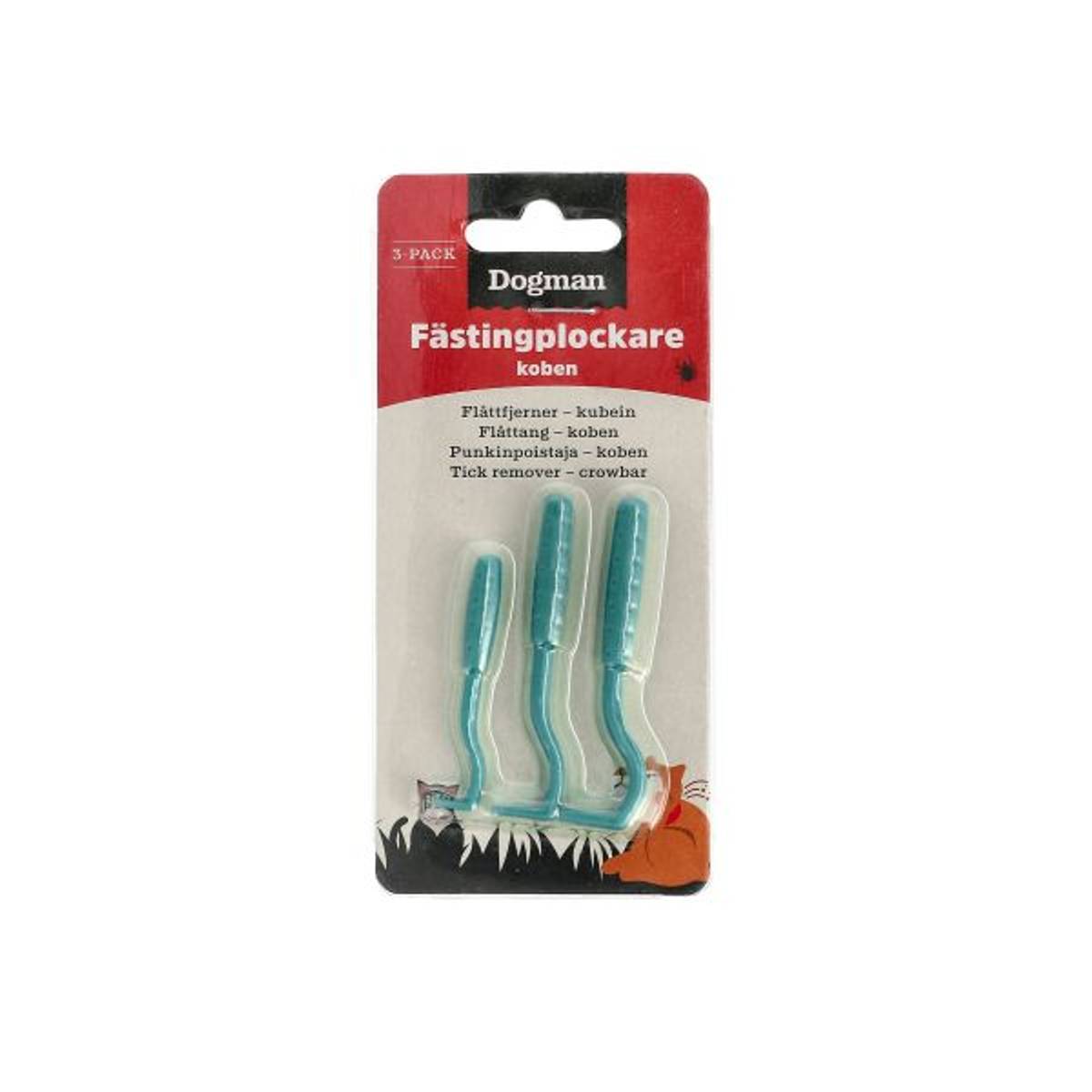 Dogman Flåttfjerner Koben 3p Turkis 6,5/6/5cm